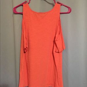 Coral cold shoulder medium banana republic top